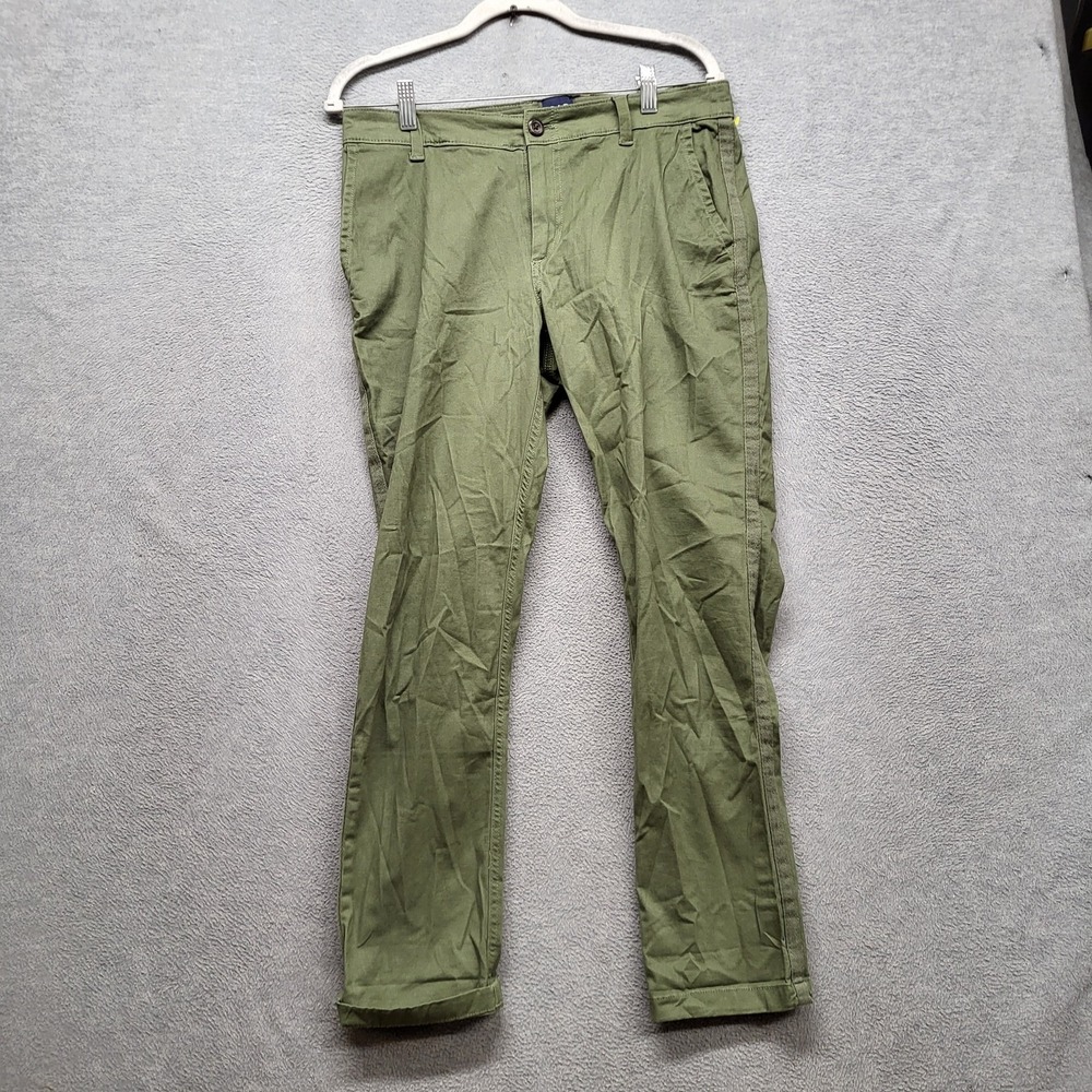 GAP Women Pants 6 Green Chino Twill Relaxed Girlfriend Button 26" Inseam
